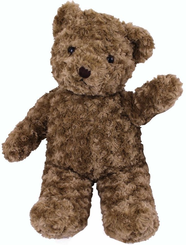 Teddybär kuschlig und anschmiegsam von Teddy House® "Toby Bär" mit Locken 35 cm 14" braun K-300