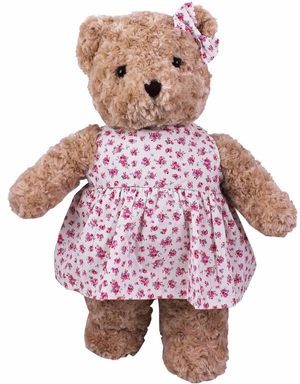 Teddybär kuschelig und anschmiegsam von TEDDY HOUSE® "Toby Bär" in beige mit Dress 57 cm 22"