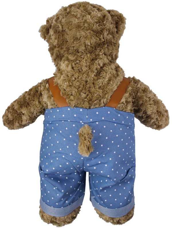 Teddybär kuschelig und anschmiegsam von TEDDY HOUSE® "Toby Bär" in braun mit Jeanshose 45 cm 18"