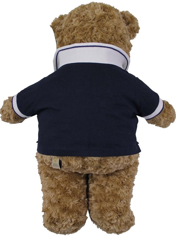 Teddybär kuschelig und anschmiegsam von TEDDY HOUSE® "Toby Bär" in braun mit Polo marine 45 cm 18"