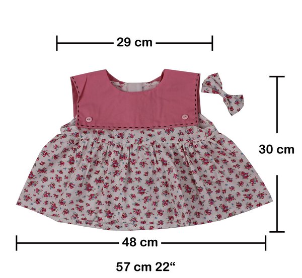 Outfit Bekleidung Teddybär Dress in rosa mit Blumen von TEDDY HOUSE® passend für 57 cm 22" K-314