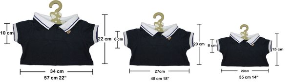 Outfit Bekleidung Teddybär Polo in marine von TEDDY HOUSE® passend für 45 cm 18" K-316