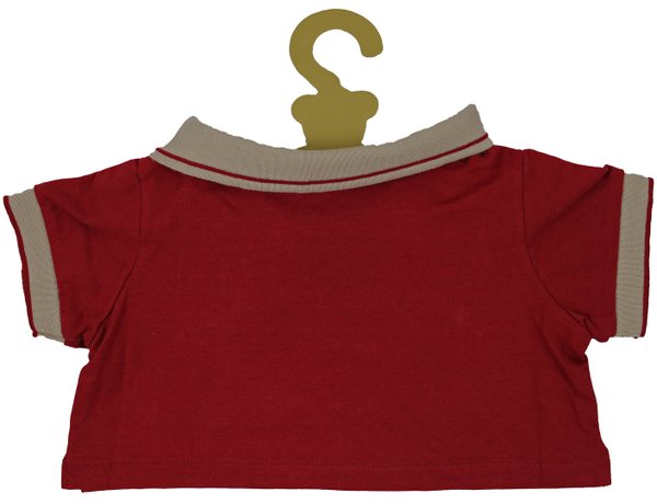 Outfit Bekleidung Teddybär Polo in rot von TEDDY HOUSE® passend für 57 cm 22" K-318