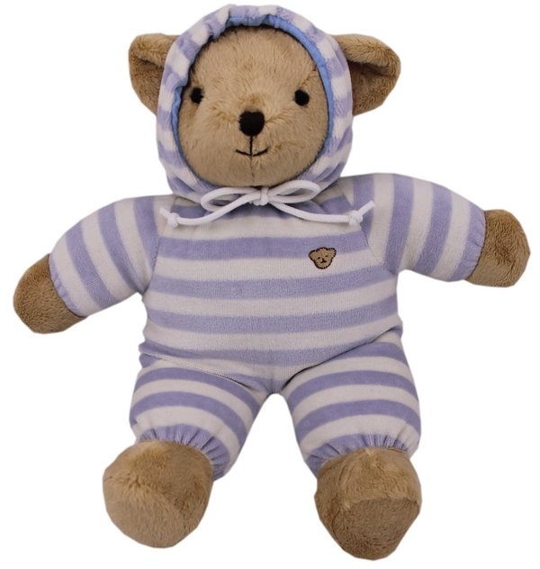 Teddybär Schlafbär  Bär kuschlig und anschmiegsam von TEDDY HOUSE® "Hoody Bär" in blau 33 cm K-307