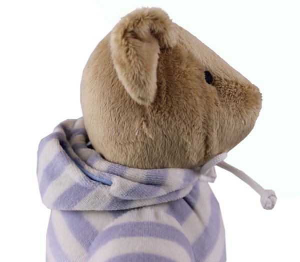 Teddybär Schlafbär  Bär kuschlig und anschmiegsam von TEDDY HOUSE® "Hoody Bär" in blau 33 cm K-307