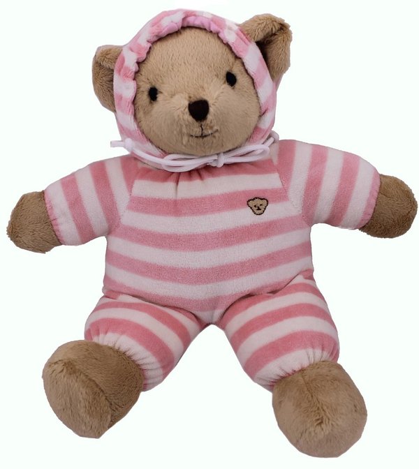 Teddybär Schlafbär  Bär kuschlig und anschmiegsam von TEDDY HOUSE® "Hoody Bär" in rosa 33 cm K-308