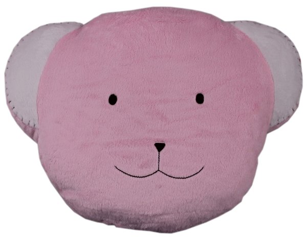 Kopfkissen Teddybärenkopf Bärenkopfkissen in rosa 50 cm K-312