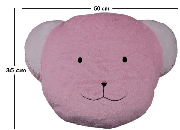 Kopfkissen Teddybärenkopf Bärenkopfkissen in rosa 50 cm K-312