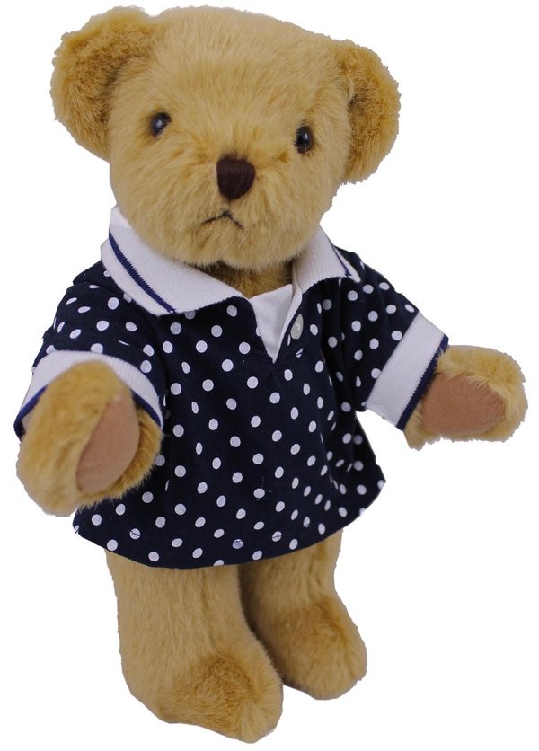 Teddybär Schlenkerbär kuschelig und anschmiegsam von TEDDY HOUSE in braun mit Polo 30 cm