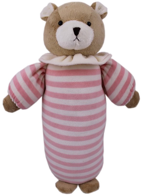 Schlafkissenbär von TEDDY HOUSE kuschelig Schlaftier baby Seitenschläferkissen in rosa 50 cm K-310