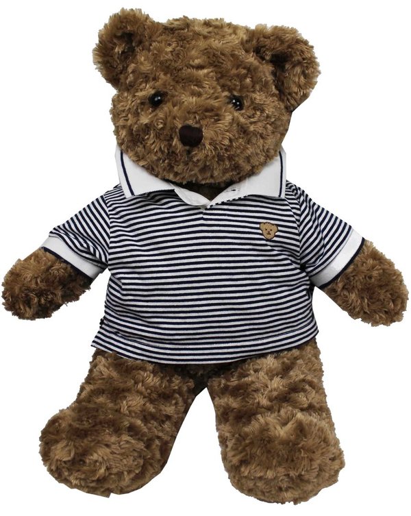 Outfit Bekleidung Teddybär Polo in marine weiß von TEDDY HOUSE® passend für 45 cm 18" k-315