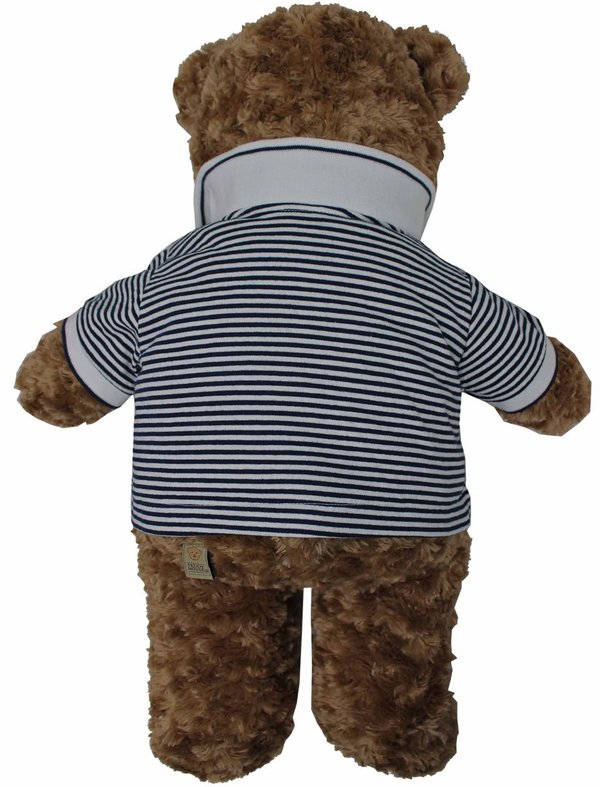 Outfit Bekleidung Teddybär Polo in marine weiß von TEDDY HOUSE® passend für 57 cm 22" K-315