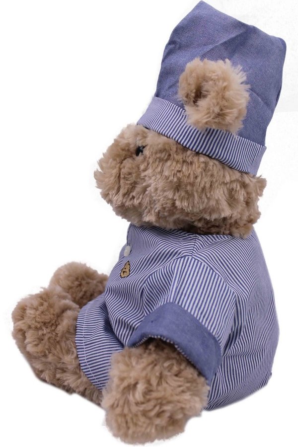 Teddybär kuschelig und anschmiegsam von TEDDY HOUSE®  in beige mit Schlafanzug 35 cm  K-348