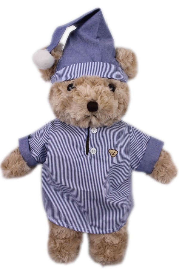 Teddybär kuschelig und anschmiegsam von TEDDY HOUSE®  in beige mit Schlafanzug 35 cm  K-348
