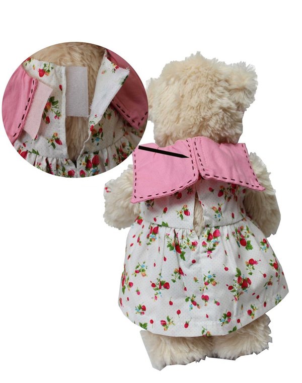 Bekleidung Teddybär kleid in rosa von TEDDY HOUSE passend für 30 cm K-370