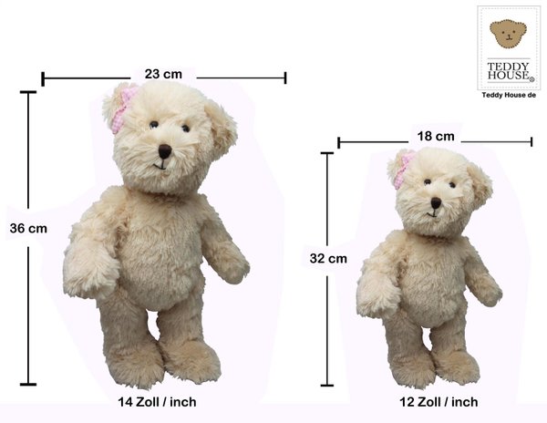 Teddybär Schlenkerbär kuschelig und anschmiegsam von TEDDY HOUSE in beige 32 cm No.1