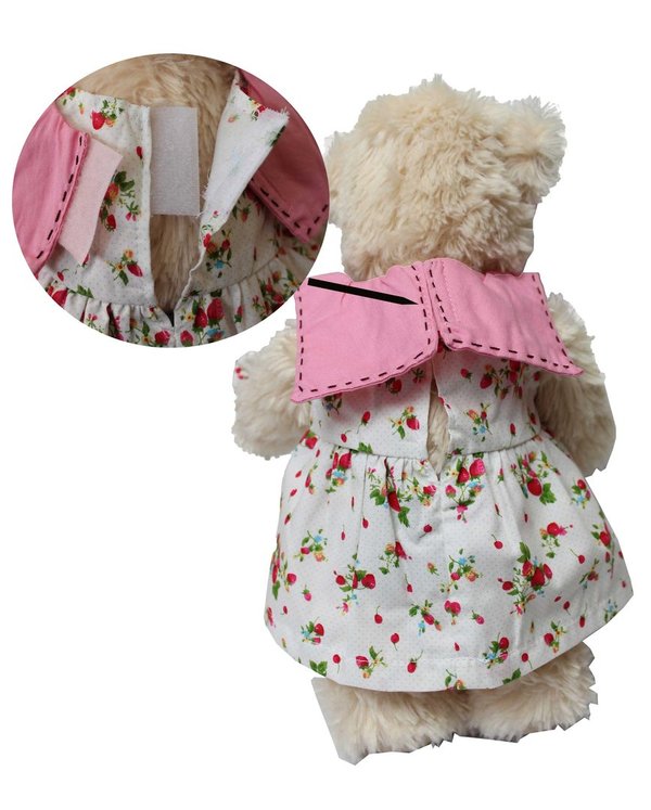 Teddybär Schlenker Bär kuschlig von Teddy House "Zeira Bär" 36 cm in beige mit Kleid K-372