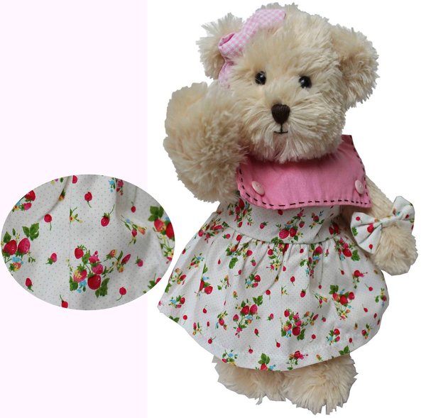 Bekleidung Teddybär kleid in rosa von TEDDY HOUSE passend für 35 cm K-14