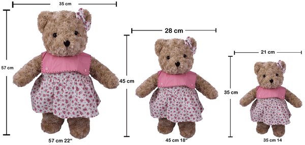 Teddybär kuschelig und anschmiegsam von TEDDYHOUSE Toby Bär mit Dress 57 cm