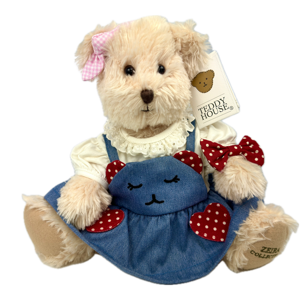 Teddybär Schlenker Bär kuschlig von Teddy House "Zeira Bär" 30 cm in beige mit Dress