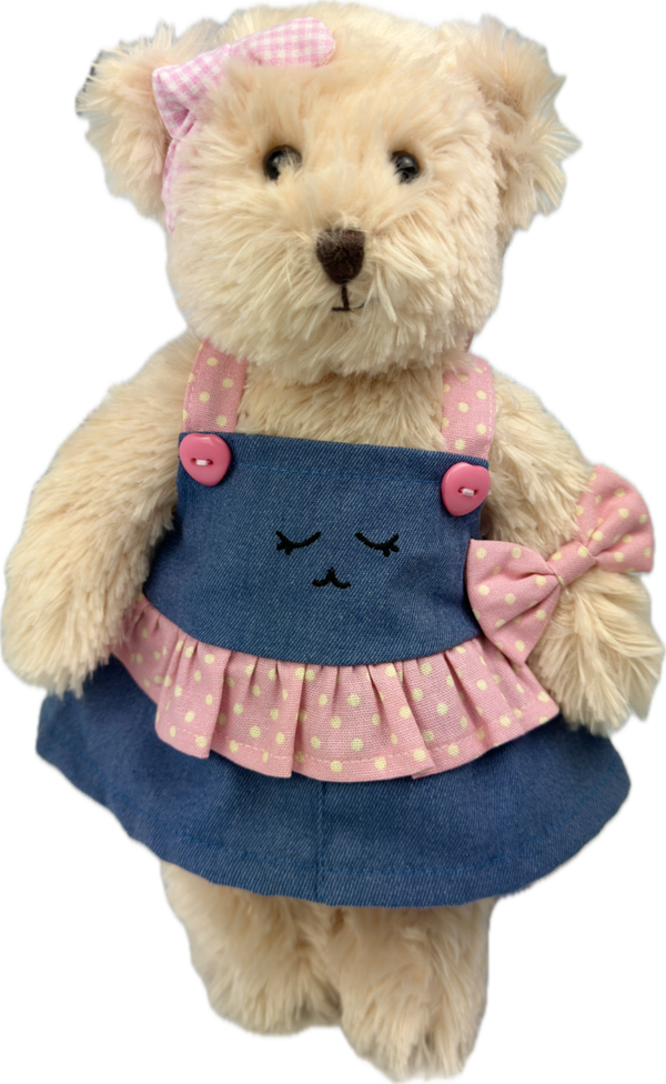 Teddybär Schlenker Bär kuschlig von Teddy House "Zeira Bär" 30 cm in beige mit Kleid