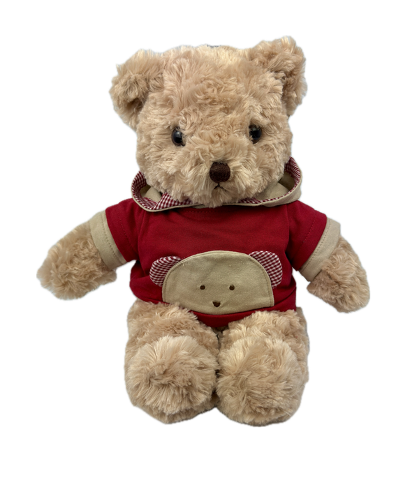 Teddybär kuschelig und anschmiegsam  "Toby Bär" in beige mit Polo in rot