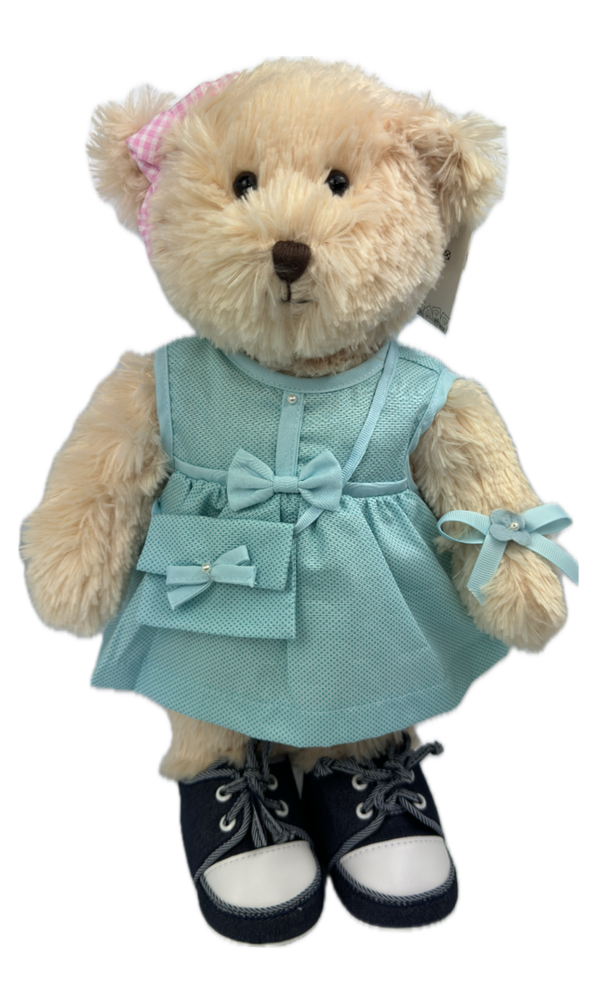 Teddybär Schlenker Bär kuschlig von Teddy House "Zeira Bär" 35 cm in beige mit Dress